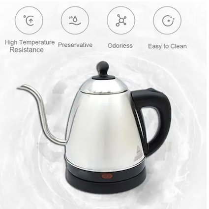 PORTABLE ELECTRIC DRIP WATER KETTLE 1L AUTO SHUT OFF